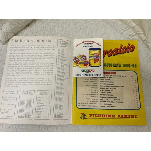 Supercalcio Campionato 1985-86 Panini Soccer Football Sticker Album Complete